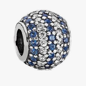 Pandora Blue and Silver Sparkly Charm